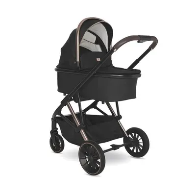 Carucior 3 in 1 pentru copii Lorelli Aria Black, cosulet auto Aria Luxe 40-87 cm inclus, cadru din aluminiu, parte sport reversibila, multiple accesorii, greutate admisa 22 kg