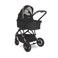 Carucior 3 in 1 pentru copii Lorelli Aria Black, cosulet auto Aria Luxe 40-87 cm inclus, cadru din aluminiu, parte sport reversibila, multiple accesorii, greutate admisa 22 kg