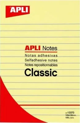 Notite autocolante APLI - Cu randuri 150 х 100 mm, 100 bucati