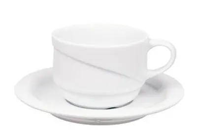 Ceașcă cu farfurioară Gural Porselen - X-Tanbul, 170 ml, alb