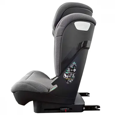 Scaun auto pentru copii Appekids Q-Fix Grey, i-size, 100-150 cm, spatar reglabil, teriera ajustabila, SPS