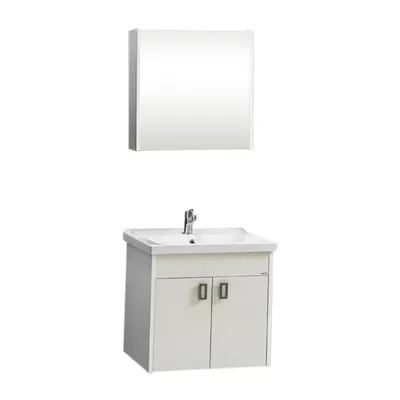 Set mobilier baie Mira suspendat 3 piese alb 65 cm