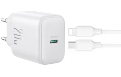 Incarcator Retea Cu Cablu Lightning Joyroom JR-TCF20, 20W, 3A, 1 x USB-C, Alb