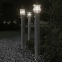 Gossi lampa exterioara de podea cu senzor argintiu 110 cm, otel inox