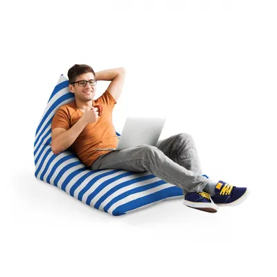 Fotoliu Puf Bean Bag tip Lounge Regular stripes blue