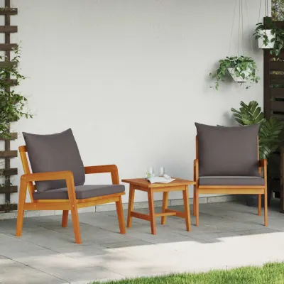 vidaXL Scaun pentru Grădină 2 Bucată Ulei Natural 65 x 59,5 x 72 cm