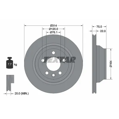 Disc frana TEXTAR 92121903