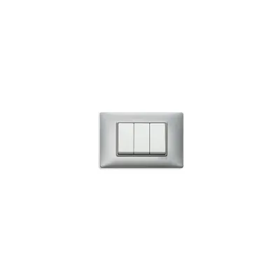 Placa ornament 3 module Vimar(Plana)metal metallized silver