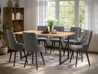 Set Masa Olive + 6 Scaune Talin Gri Antracit