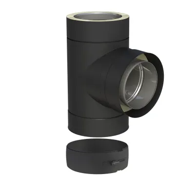 Racord T Tub inox izolat - DW Black FI200 - 90GR