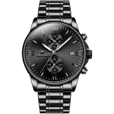 Ceas barbatesc Olevs Quartz Analog Negru Otel Data