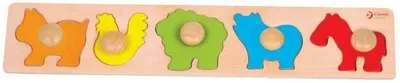 Puzzle din lemn cu manere Classic World - Animale