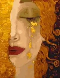Set de pictură pe numere MagicArt - Lacrimi aurii, vopsele aurii (Gustav Klimt)