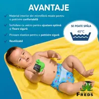 Scutec reutilizabil pentru inot bebelusi Freds Swim Academy blue, marimea 2, 9-16 kg