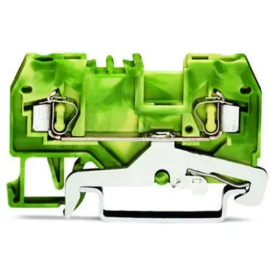 2-conductor ground terminal block; 2.5 mm²; center marking; for DIN-rail 35 x 15 and 35 x 7.5; CAGE CLAMP®; 2,50 mm²; green-yellow