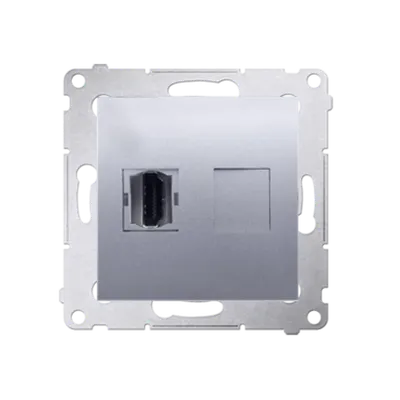 Priza HDMI, silver mat metalic