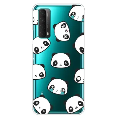 Husa silicon Compatibila cu Huawei P Smart 2021 model Emotional Panda, Silicon, TPU Alb/Negru Engros