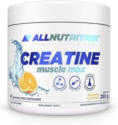Creatine Muscle Max, portocală, 250 g, AllNutrition