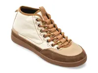 Ghete GRYXX bej, M99898, din material textil si piele naturala