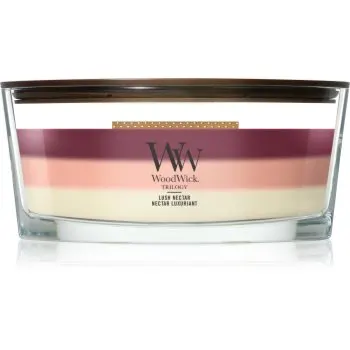 Woodwick Trilogy Lush Nectar lumânare parfumată cu fitil din lemn