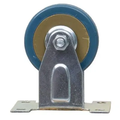 Roata Fixa cu Rola de Cauciuc pentru Mobila, 2.5 inch, Albastru
