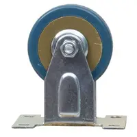 Roata Fixa cu Rola de Cauciuc pentru Mobila, 2.5 inch, Albastru