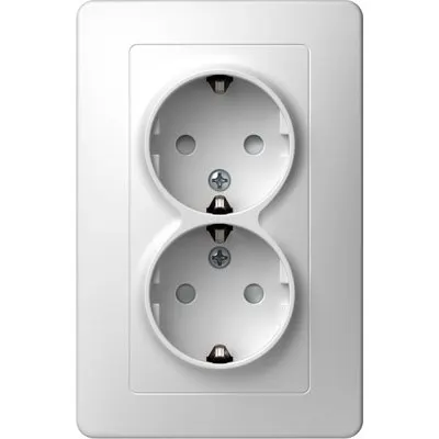 Ekonomik Priza SCHUKO 2P 16A ST IP20 Alb, TEM Modul TEM-VE16PWKS-B