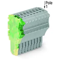 1-conductor female plug; 1.5 mm²; 10-pole; 1,50 mm²; green-yellow, gray