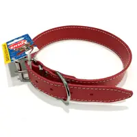 Zgarda din piele, rosie, rezistenta, 22 mm x 550 mm