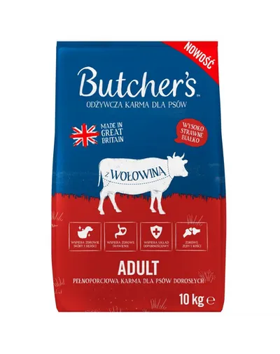 Hrană câini adulți vită 10 kg Butcher’s Adult