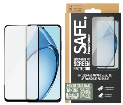 Protector de sticlă SAFE - Ultra Wide Fit, Oppo A60, transparent