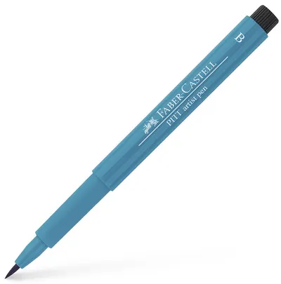 Marker cu pensula Faber-Castell Pitt Artist - Turcoaz cobalt (153)