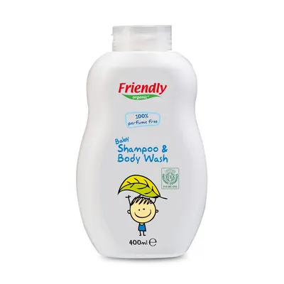 Sampon si gel de dus fara parfum pentru bebe, 400ml, Friendly Organic