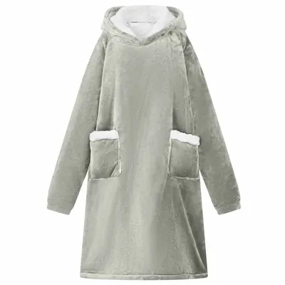 vidaXL Hanorac pătură Gri L Fleece și Flanel