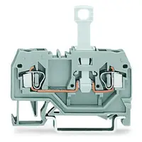 2-conductor disconnect terminal block; for DIN-rail 35 x 15 and 35 x 7.5; 2.5 mm²; CAGE CLAMP®; 2,50 mm²; orange
