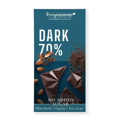 Ciocolata neagra 70%, bio, 60g, Benjamissimo