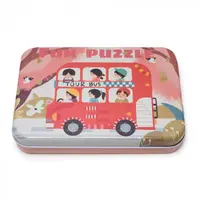 Puzzle din Lemn cu Masini in Cutie Metalica Montessori - Nurio