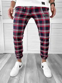 Pantaloni barbati casual in carouri 11965 P18-3.1