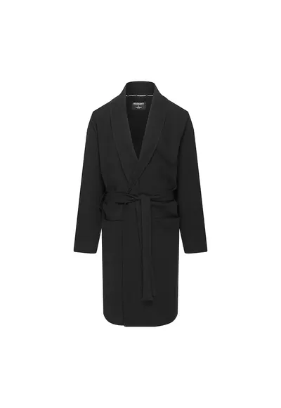 Halat barbati bumbac - maneca lunga - 2 buzunare - negru - Negru