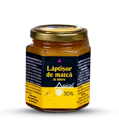 Laptisor de matca in miere 30%, 200ml, Apicol Scinece