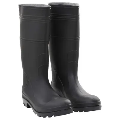vidaXL Cizme de ploaie, negru, PVC, mărime 44