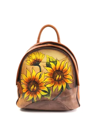 Rucsac dama maro floral F8382 - Multicolor - Universal