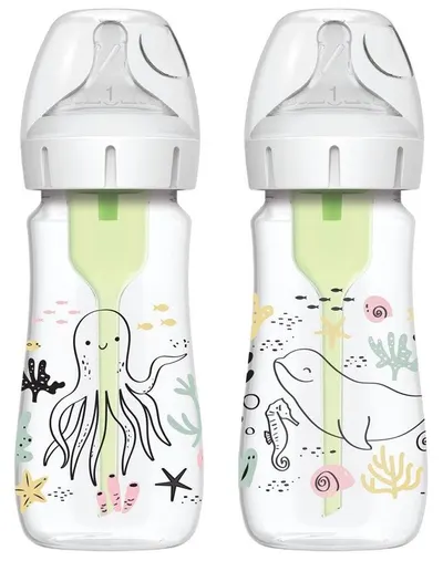 Set de biberoane Dr. Brown's Options+ - Anti-Colic, 270 ml, ocean, 2 buc.