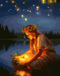 Set de pictat după numere MagicArt - Dansul licuricilor (drepturi de autor)