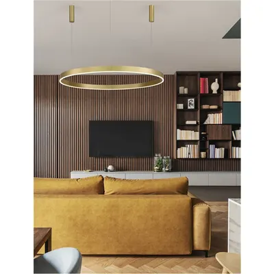 Lampa suspendata MOTIF Alama aurie Aluminiu & Acrylic LED 72W 5250Lm 230V IP20 3000K Triac Dimabil