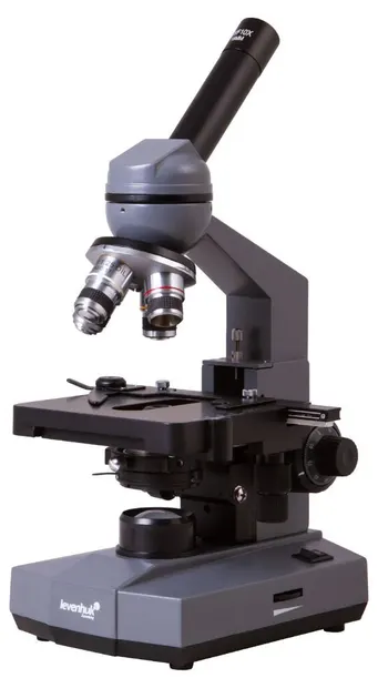 Microscop monocular biologic Levenhuk - 320 PLUS, gri