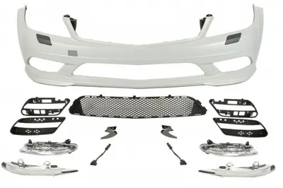 Bara fata cu lumini LED de zi, AMG, cu grile, cu locas spalator de faruri, grunduit potrivit MERCEDES Clasa C C204, C T-MODEL S204, C W204 2011-2013