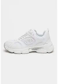 Pantofi sport cu insertii de plasa - Alb/Argintiu