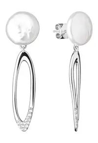 Cercei argint cu perle naturale si zirconia - Óvalo