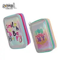 Penar neechipat 3 fermoare, fancy, 19.5x12x6.5 cm, S-COOL, SC3173